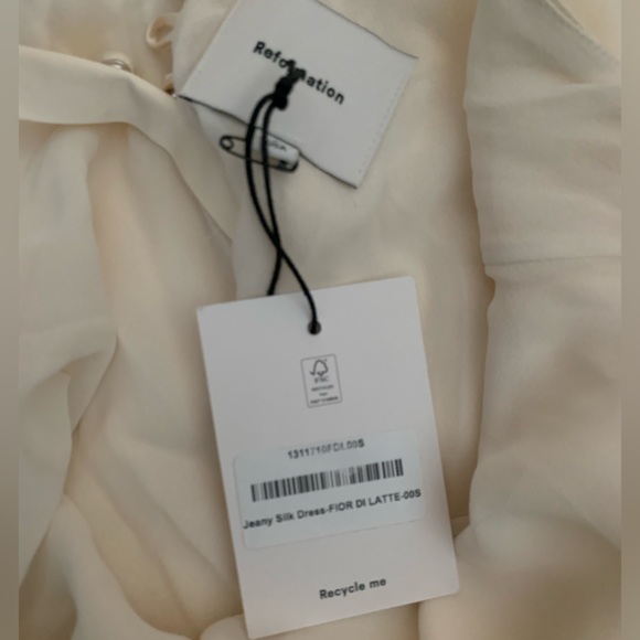 Reformation Jeany silk maxi dress gown Fior Di Latte - Picture 6 of 8